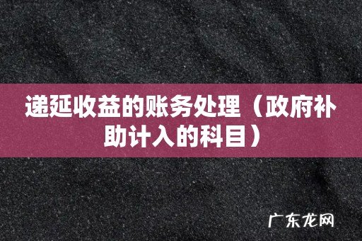 政府补助计入的科目 递延收益的账务处理
