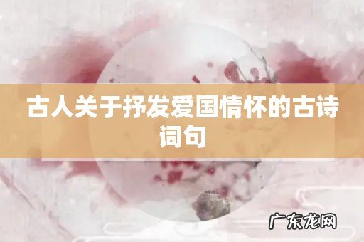 古人关于抒发爱国情怀的古诗词句