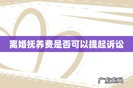 离婚抚养费是否可以提起诉讼
