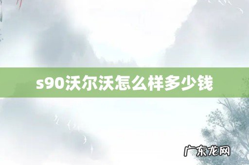 s90沃尔沃怎么样多少钱