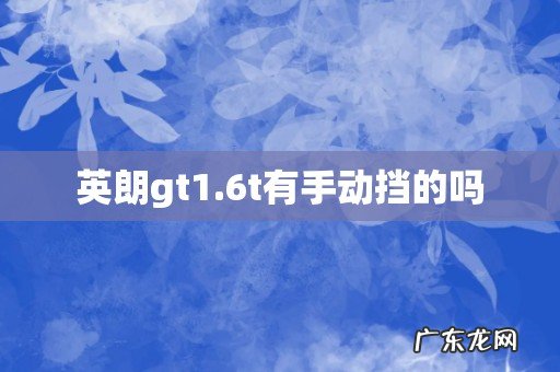 英朗gt1.6t有手动挡的吗