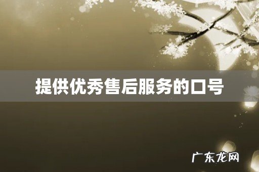 提供优秀售后服务的口号