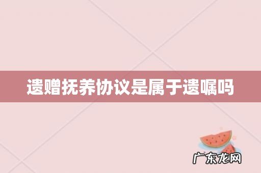 遗赠抚养协议是属于遗嘱吗