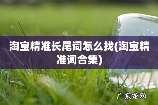 淘宝精准词合集 淘宝精准长尾词怎么找