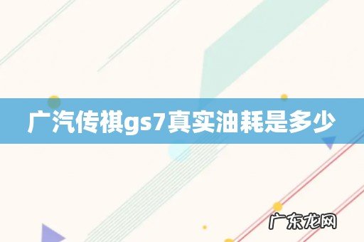 广汽传祺gs7真实油耗是多少