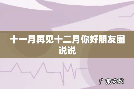 十一月再见十二月你好朋友圈说说