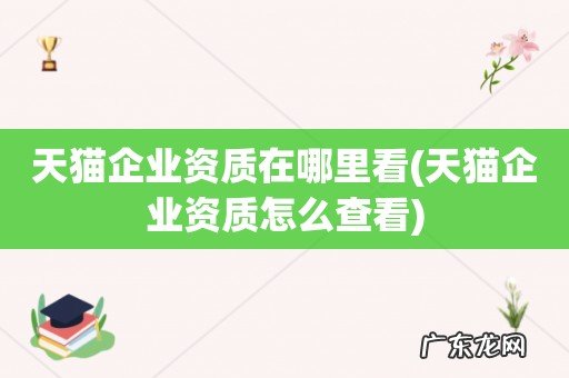 天猫企业资质怎么查看 天猫企业资质在哪里看