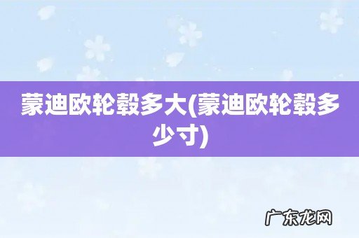 蒙迪欧轮毂多少寸 蒙迪欧轮毂多大