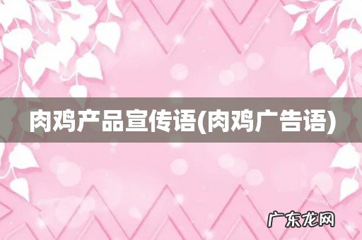 肉鸡广告语 肉鸡产品宣传语