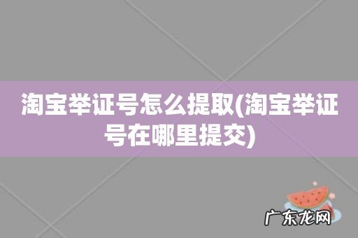 淘宝举证号在哪里提交 淘宝举证号怎么提取