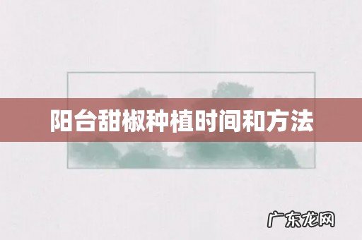 阳台甜椒种植时间和方法