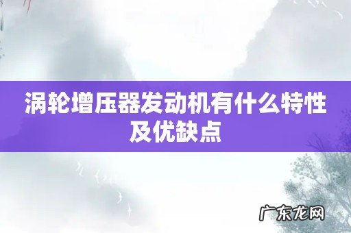 涡轮增压器发动机有什么特性及优缺点
