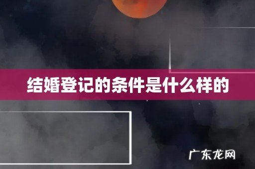 结婚登记的条件是什么样的