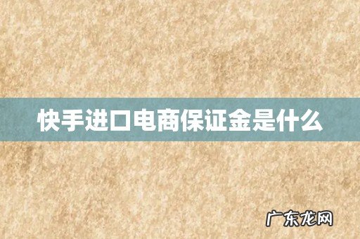 快手进口电商保证金是什么