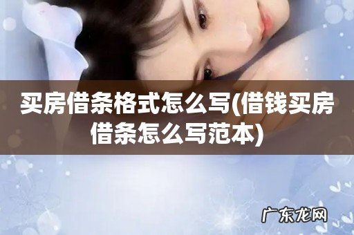 借钱买房借条怎么写范本 买房借条格式怎么写