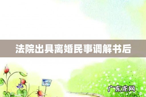 法院出具离婚民事调解书后