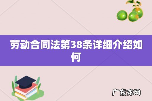 劳动合同法第38条详细介绍如何