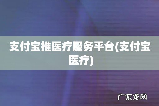 支付宝 医疗 支付宝推医疗服务平台