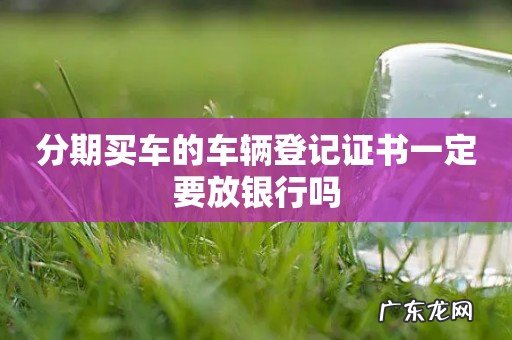 分期买车的车辆登记证书一定要放银行吗