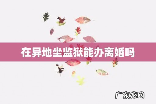 在异地坐监狱能办离婚吗