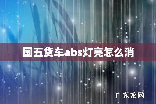 国五货车abs灯亮怎么消