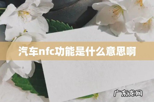 汽车nfc功能是什么意思啊
