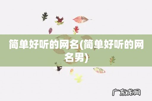 简单好听的网名男 简单好听的网名