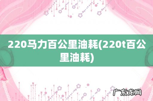 220t百公里油耗 220马力百公里油耗
