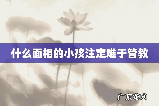 什么面相的小孩注定难于管教