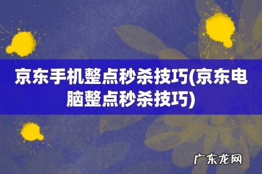 京东电脑整点秒杀技巧 京东手机整点秒杀技巧