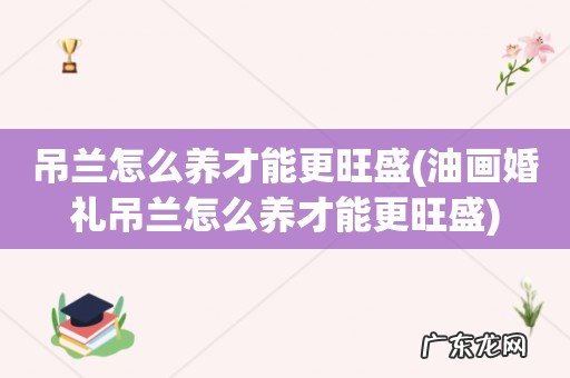 油画婚礼吊兰怎么养才能更旺盛 吊兰怎么养才能更旺盛