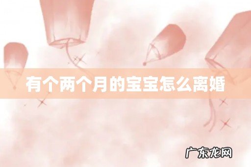 有个两个月的宝宝怎么离婚