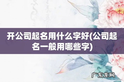 公司起名一般用哪些字 开公司起名用什么字好