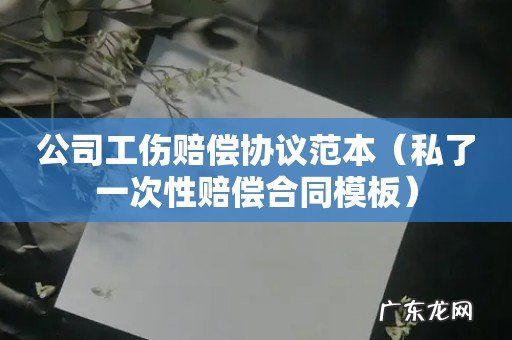 私了一次性赔偿合同模板 公司工伤赔偿协议范本