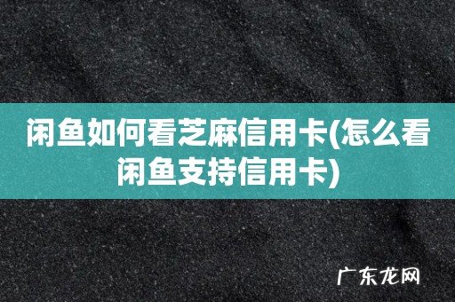 怎么看闲鱼支持信用卡 闲鱼如何看芝麻信用卡
