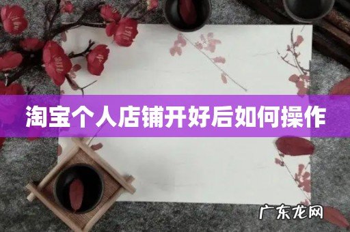 淘宝个人店铺开好后如何操作