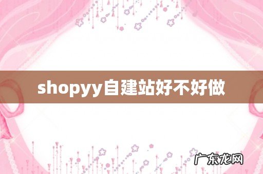 shopyy自建站好不好做