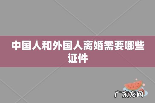 中国人和外国人离婚需要哪些证件