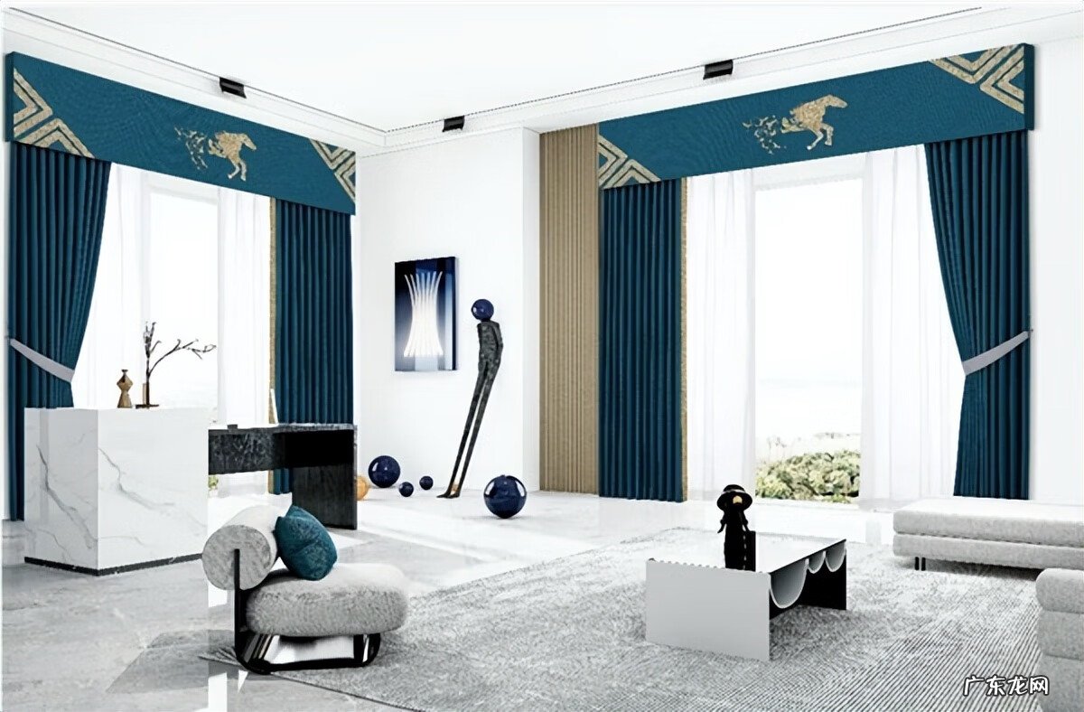 蓝色和灰色拼接窗帘 蓝色和灰色拼接窗帘效果图