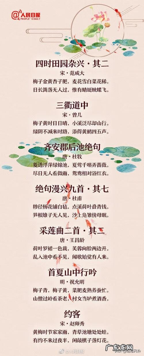 夏天的古诗有哪几首? 描写夏天的诗句古诗