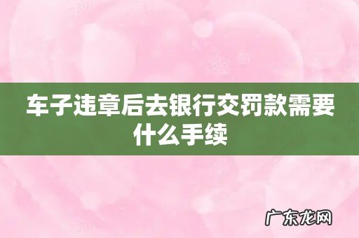 车子违章后去银行交罚款需要什么手续