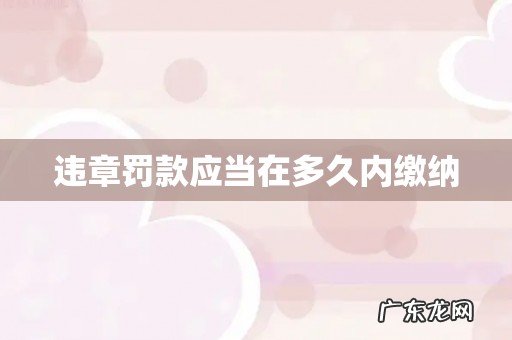 违章罚款应当在多久内缴纳