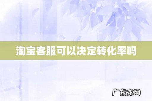 淘宝客服可以决定转化率吗