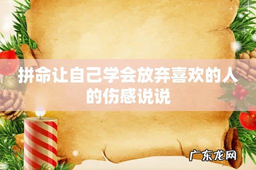 拼命让自己学会放弃喜欢的人的伤感说说