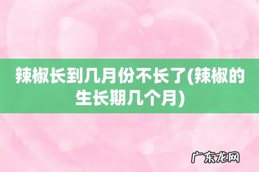 辣椒的生长期几个月 辣椒长到几月份不长了