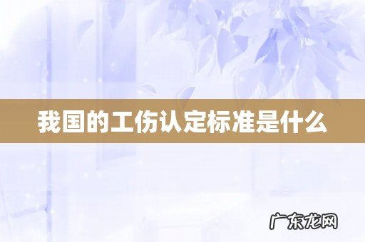 我国的工伤认定标准是什么