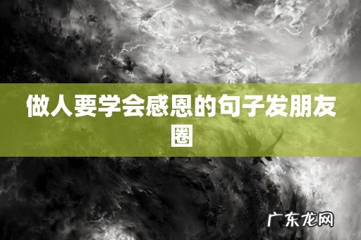 做人要学会感恩的句子发朋友圈
