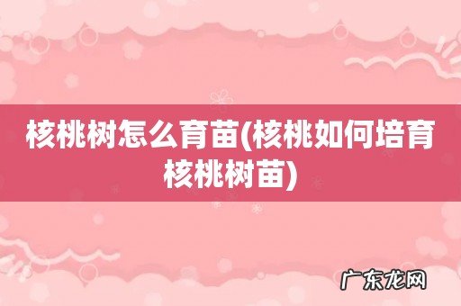 核桃如何培育核桃树苗 核桃树怎么育苗