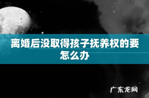离婚后没取得孩子抚养权的要怎么办
