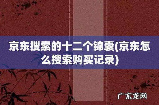 京东怎么搜索购买记录 京东搜索的十二个锦囊